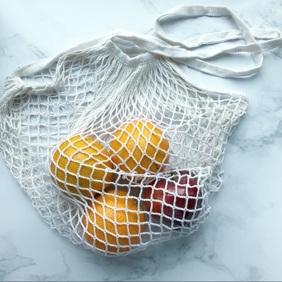 LAST French Cotton Net Market Bag White - Picture 6 of 7